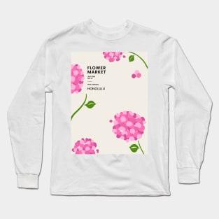 Flower Market Honolulu Pink Design Long Sleeve T-Shirt